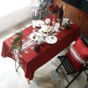 Classical Christmas Santa Elk Rectangular Tablecloth Home Dinning Table Christmas Decor