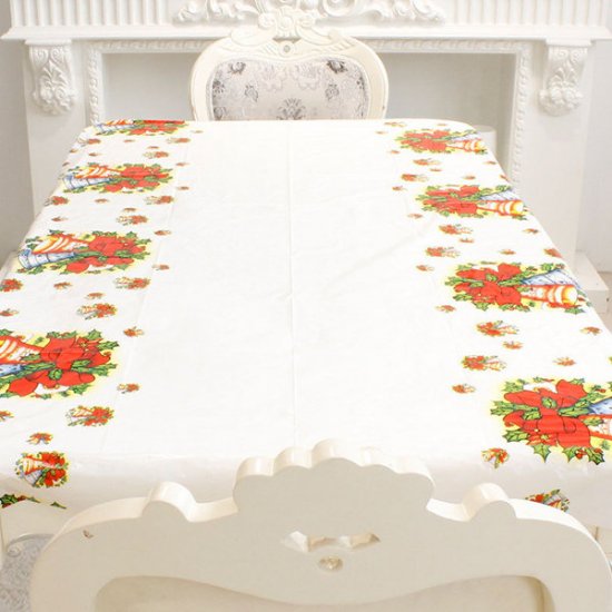 Christmas Disposable Tablecloth Festive Rectangle Table Cloth Xmas Tableware Dining Kitchen Tools - Click Image to Close