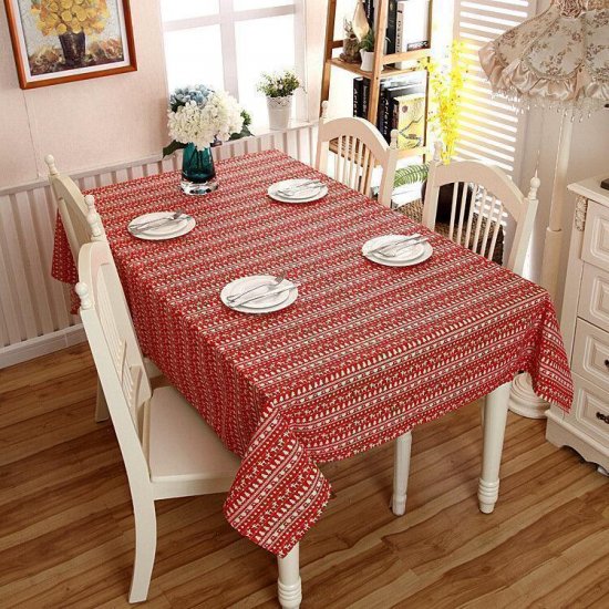 Newly Cartoon Tablecloth Christmas Tree Deer Coffee Square Waterproof Table Cover Picnic Mat - Click Image to Close