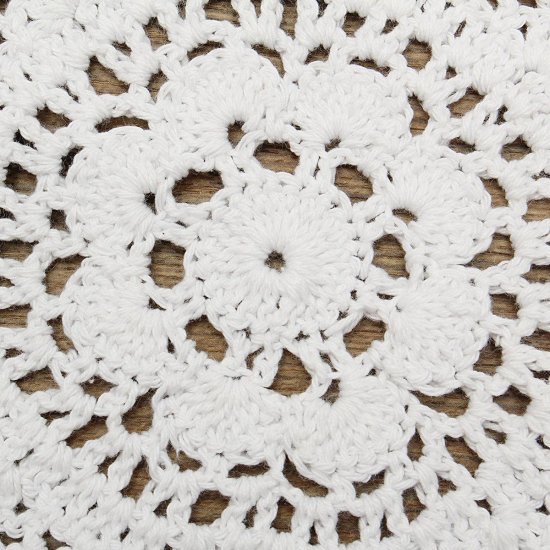 Vintage Style Cotton Placemat Yarn Hand Crochet Lace Doily - Click Image to Close