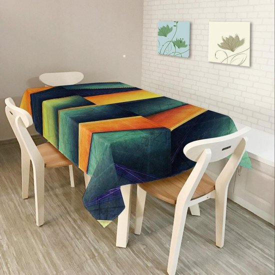 Southeast Asia Rural Home Decor Colorful Lattice Retro Pattern Table Cloth Dining Tablecloth Cover - Click Image to Close