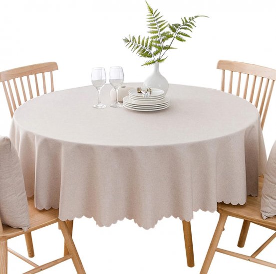 Round Waterproof Tablecloth Spill-Proof - Click Image to Close