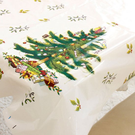 Christmas Disposable Tablecloth Festive Rectangle Table Cloth Xmas Tableware Dining Kitchen Tools - Click Image to Close