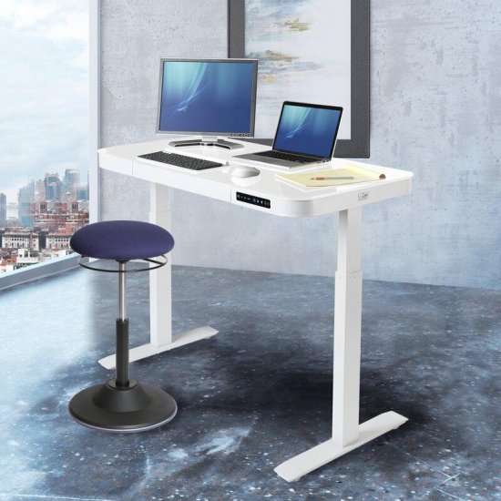 Seville AIRLIFT® Electric Height Glass Standing Desk - Click Image to Close