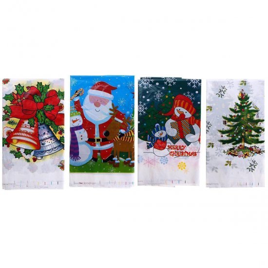 Christmas Disposable Tablecloth Festive Rectangle Oblong Table Cloth Tableware - Click Image to Close