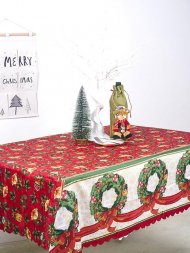 New Candy 150*180cm Classical Christmas Printed Table Cover Home Living Room Christmas Dinning Tablecloth Dec