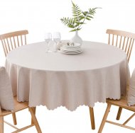 Round Waterproof Tablecloth Spill-Proof