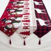 Creative European Christmas Decorations Cotton Linen Embroidery Christmas Table Flag Home Desk Decor