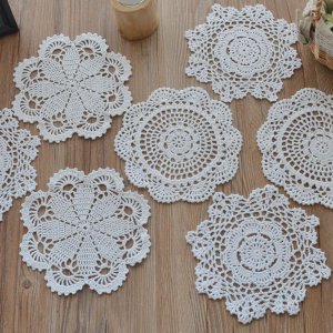 12pcs Hand Crochet Lace Coasters