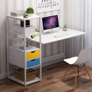 Computer Desk with Storage Shelves Drawer