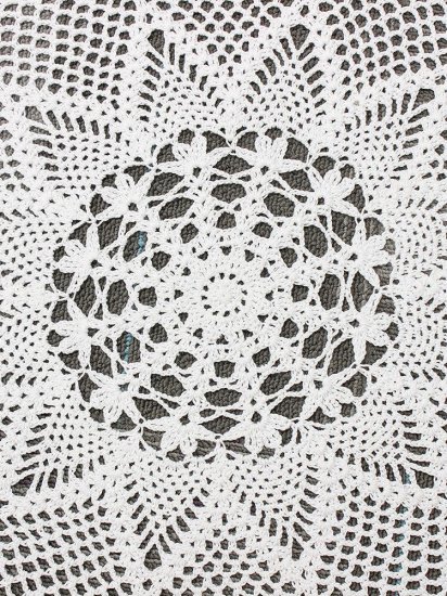 60cm Handmade Crochet Lace Placemat Doilies Cotton Round White Tablecloth Home Decor - Click Image to Close