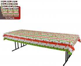 12 Pack Premium Disposable Plastic Tablecloth Rectangle Table Cover