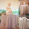 Incredible Food 12''x120'' Sparkly Rose Gold Shine Sequin Table Cloth Dinner Wedding Party Decor