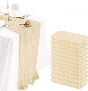 12 Pcs Cheesecloth Table Runner