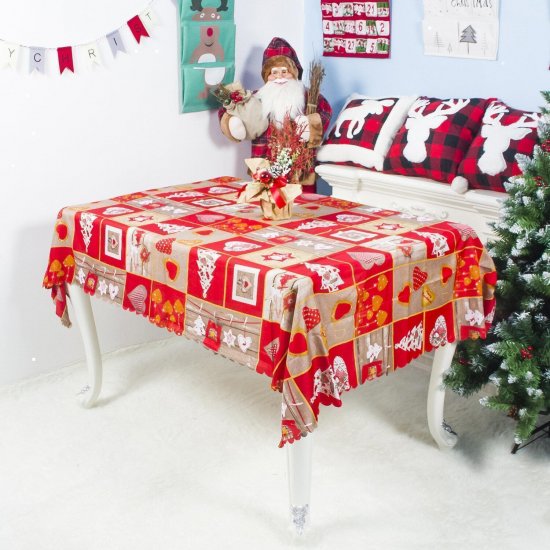 150x180cm Retro Christmas Washable Tablecloth Home Dinning Table Christmas Decor Table Cover - Click Image to Close