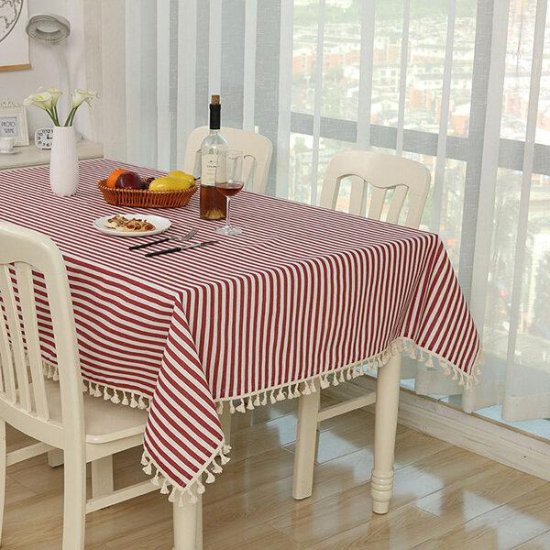 Countryside Style Inspissate Tablecloth Cotton Linen Table Cloth Home Decor - Click Image to Close