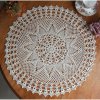 60cm Handmade Crochet Lace Placemat Doilies Cotton Round White Tablecloth Home Decor