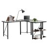 Royston Glass L-Shape Credenza desk