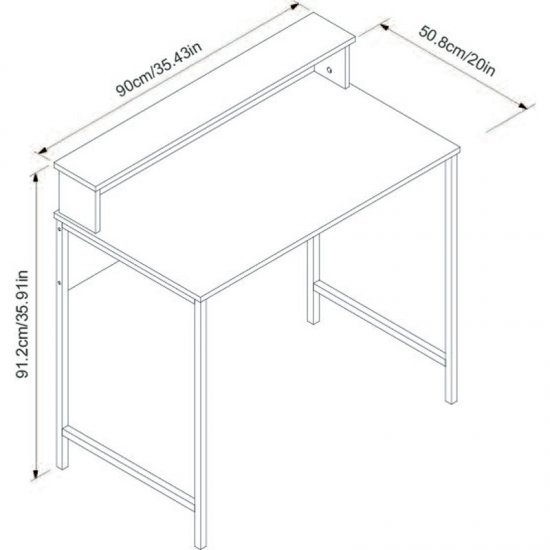 Titania Wood Writing Desk with Hutch - Click Image to Close