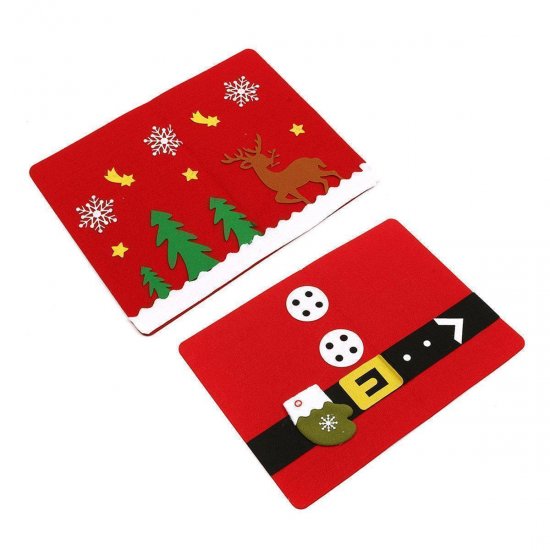 Christmas Party Dinner Tableware Mat Pad Dish Bowl Fork Placemat Runner Table Decoration - Click Image to Close