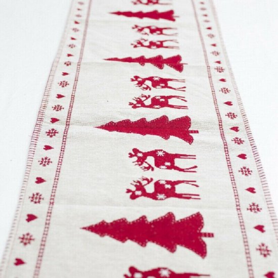 Creative European Christmas Decorations Cotton Linen Embroidery Christmas Table Flag Home Desk Decor - Click Image to Close