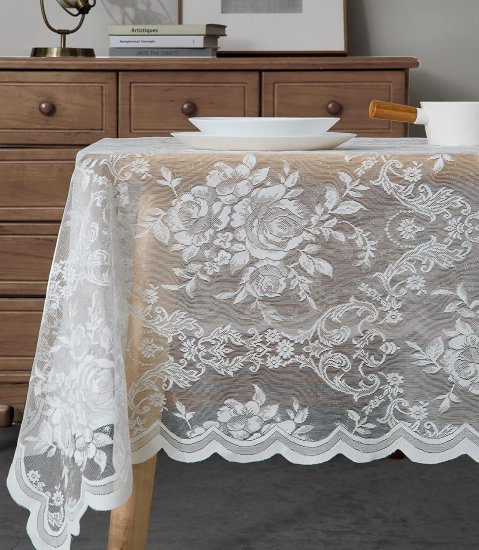 54 x 72 Lace Tablecloth - Click Image to Close