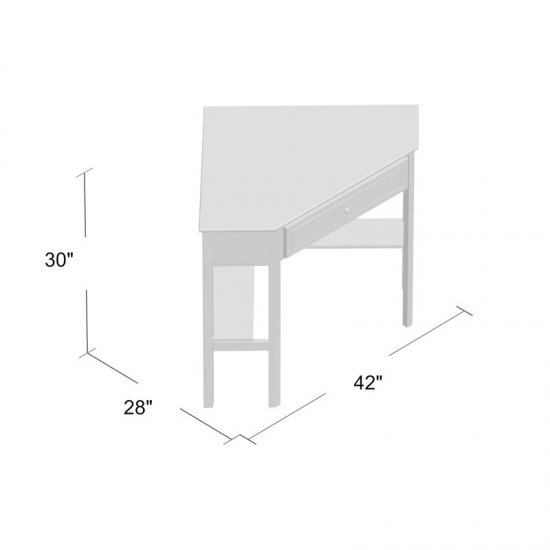 Daniel 1 Drawer Corner Writing Desk - Click Image to Close